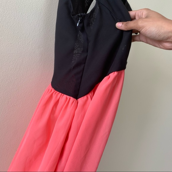 Deep V Pink Party Dress - Picture 3 of 8